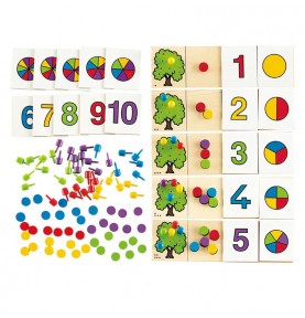 Educational Counting & Maths Matching Game - Montessori Wooden Educational Toy
