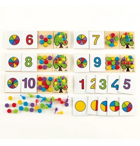 Educational Counting & Maths Matching Game - Detailed View - Montessori Toy