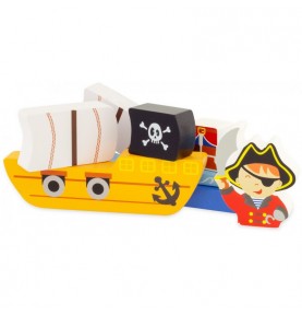 Magnetic Wooden Pirate Ship Jigsaw Puzzle