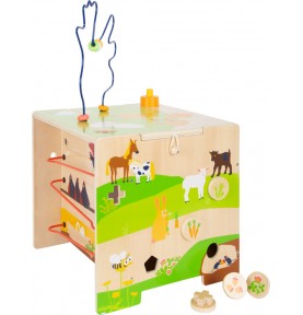 Deluxe Farm Wooden XL Activity Cube & Stool