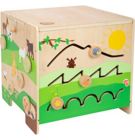 Deluxe Farm Wooden XL Activity Cube & Stool