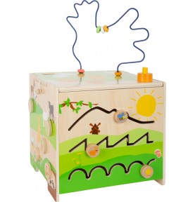 Deluxe Farm Wooden XL Activity Cube & Stool