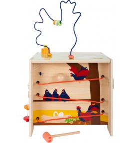 Deluxe Farm Wooden XL Activity Cube & Stool