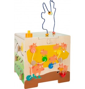 Deluxe Farm Wooden XL Activity Cube & Stool