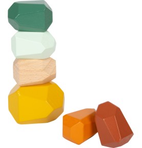 Wooden Stacking Balancing Stones - Natural River Rocks - Overview - Montessori Toy