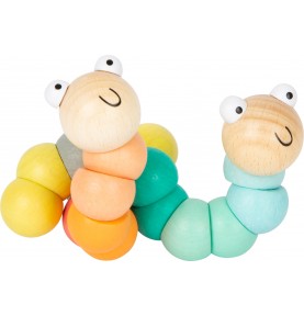 Pastel Wooden Grasping & Sensory Activity Rattle - Montessori Wooden Educational Toy
