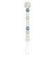 Grey & Charcoal Wooden Baby Dummy Clip Chain