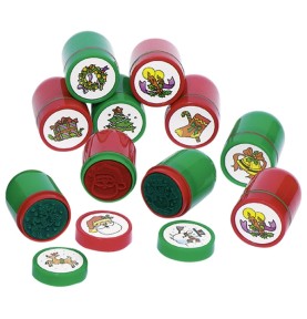 Festive Holiday Wooden Christmas Ink Stamper - Montessori Wooden Educational Toy