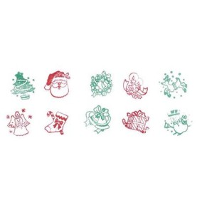 Festive Holiday Wooden Christmas Ink Stamper - Elements & Play Details