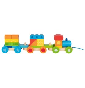 Large Wooden Train Set - Montessori Shape Sorting Wagon - Overview of Educational Toy