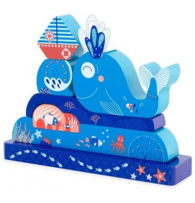Magnetic Wooden Ocean Whale Jigsaw Puzzle