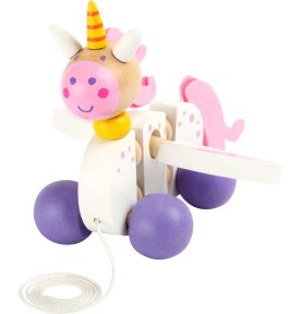 Wooden Pull-Along Unicorn Walking Companion Toy - Overview - Montessori Toy