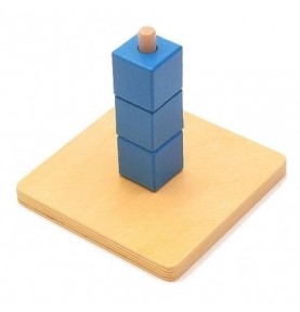 Montessori Vertical Dowel & Chunky Wooden Cubes - Montessori Wooden Educational Toy