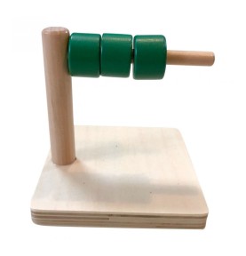 Montessori Horizontal Dowel & Chunky Wooden Discs - Montessori Wooden Educational Toy