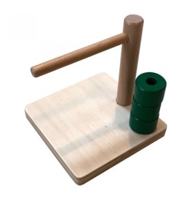 Montessori Horizontal Dowel & Chunky Wooden Discs - Overview - Montessori Toy