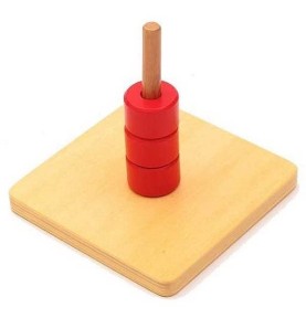 Montessori Vertical Dowel & Chunky Wooden Discs - Montessori Wooden Educational Toy
