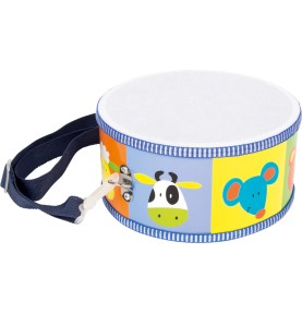 Wooden Toy Drum & Drumsticks - First Musical Percussion - Close-up on Quality & Finish