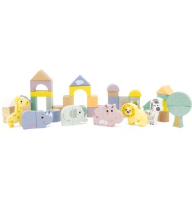 Savannah Wooden Building Blocks Playset - 50 Pieces - Montessori Wooden Educational Toy