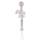 Pink & White Wooden Horse Baby Dummy Clip