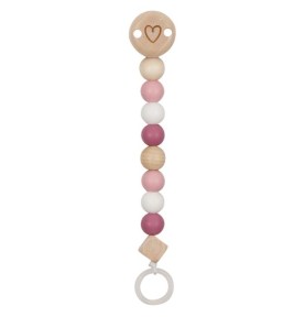 Wooden Heart Baby Dummy Clip & Soother Holder - Montessori Educational Toy