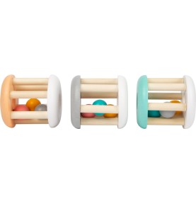 Pastel Wooden Rolling Rattle & Chime Toy - Detailed view - Montessori toy