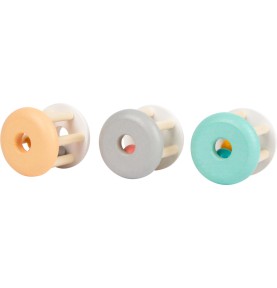 Pastel Wooden Rolling Rattle & Chime Toy - Overview of Montessori learning set