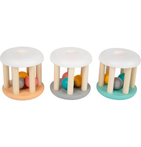Pastel Wooden Rolling Rattle & Chime Toy - Sensory learning and motor skills details