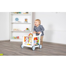 Wooden walking trolley - Baby activity table - Rainbow Deluxe