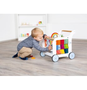 Wooden walking trolley - Baby activity table - Rainbow Deluxe