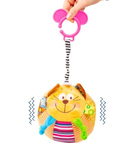 Cat Rattle & Soft Sensory Sound Ball - Montessori Wooden Educational Toy