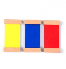 Montessori Colour Box 1 - Primary Colour Tablets - Close-up details of natural materials