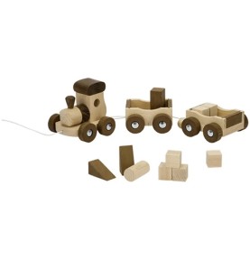Natural Wooden Cargo Train - Montessori Inset Wagons - Overview of Educational Toy