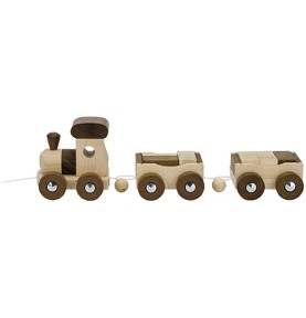 Natural Wooden Cargo Train - Montessori Inset Wagons - Elements & Play Details