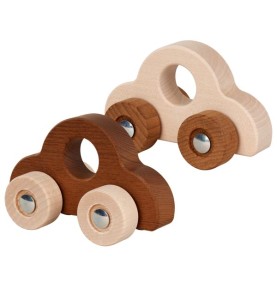 Small Natural Wood Play Car - Pure Beech Finish - Montessori Educational Toy