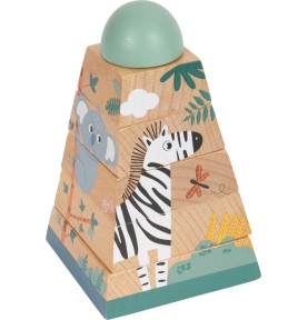 Safari Animals Wooden Stacking Pyramid Tower - Elements & Play Details
