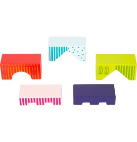 Colourful World Sensory Wooden Building Blocks - 50 Pieces - Close-Up Quality & Finish