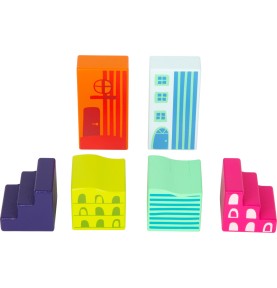 Colourful World Sensory Wooden Building Blocks - 50 Pieces - In-Use Perspective