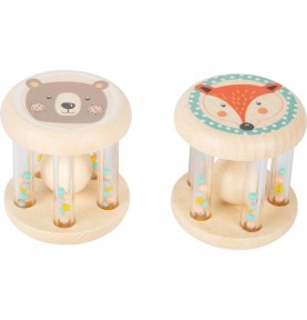 Pastel Animals Wooden Musical Rolling Drum & Chimes - Montessori Wooden Educational Toy