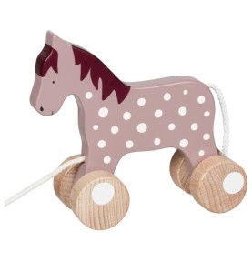 Purple Wooden Horse Pull-Along Walking Toy - Montessori Wooden Educational Toy