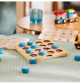 Wooden Animals & Space Symbols Memory Matching Game - Full Set Overview