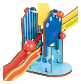 Castle Wooden Marble Run Ball Slide - Endless Building - Close-up on Quality & Finish