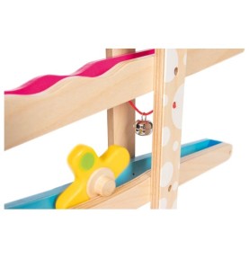 Giant Wooden Marble & Spinning Tops Ramp Slide - Overview - Montessori Toy