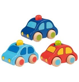 Wooden Play Car with Squeaking Rubber Horn - Montessori Educational Toy