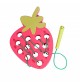 Montessori Wooden Strawberry Lacing & Threading Toy