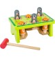 Warm Taupe Wooden Hammering Bench with Pegs