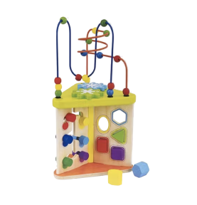 Farm animal activity table in wood, from 18 months