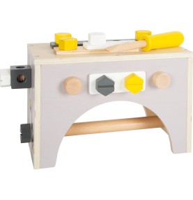 2-in-1 Wooden Tool Box & Mini Workbench Set - Full Set Overview