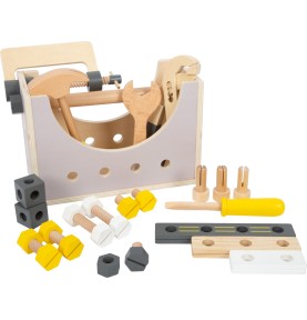 2-in-1 Wooden Tool Box & Mini Workbench Set - Wooden Montessori Toy
