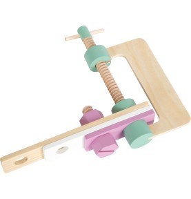 2-in-1 Wooden Tool Box & Mini Workbench - Pastel - Elements & Play Details