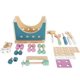 2-in-1 Wooden Tool Box & Mini Workbench - Pastel - In-Use Lifestyle View 7